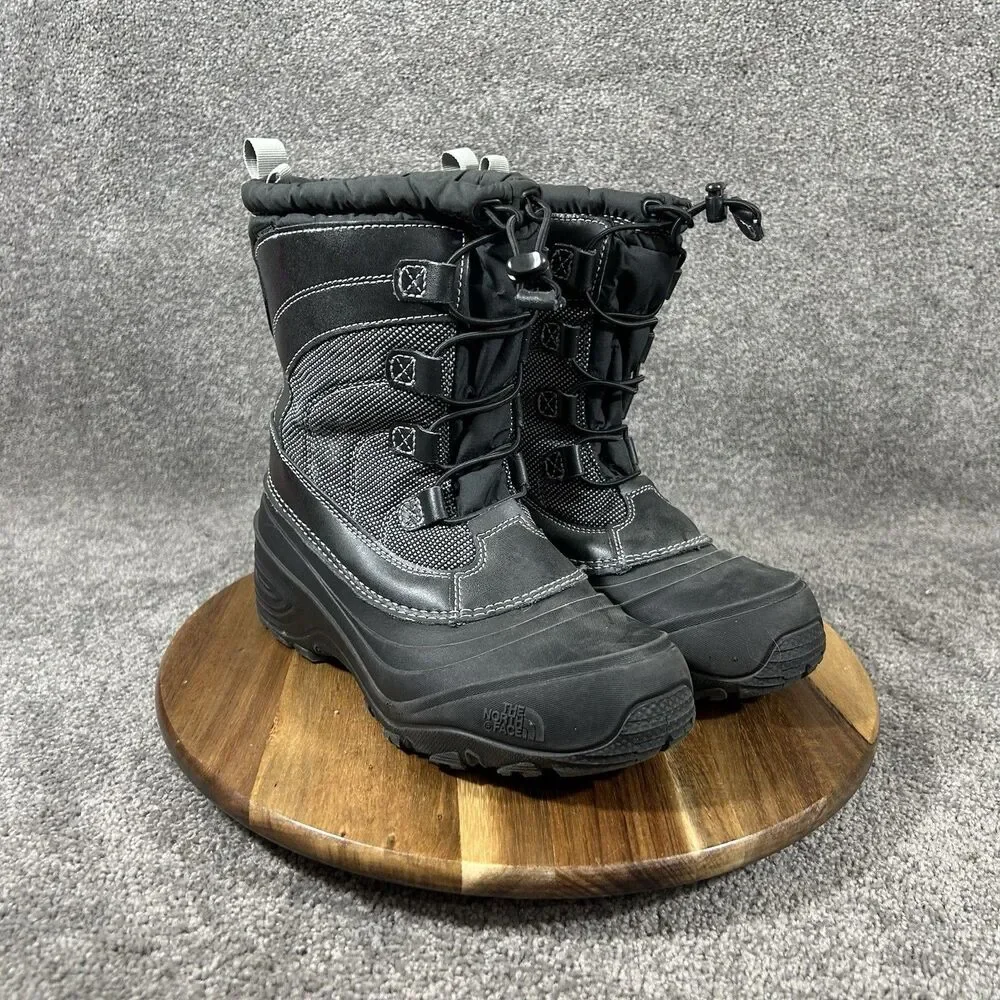 The North Face Alpenglow IV Kids Size 5 Black Waterproof Winter Snow Boots Used